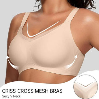 Womens Wireless Bras V Mesh Comfortable Bralette Supportive CureBaby